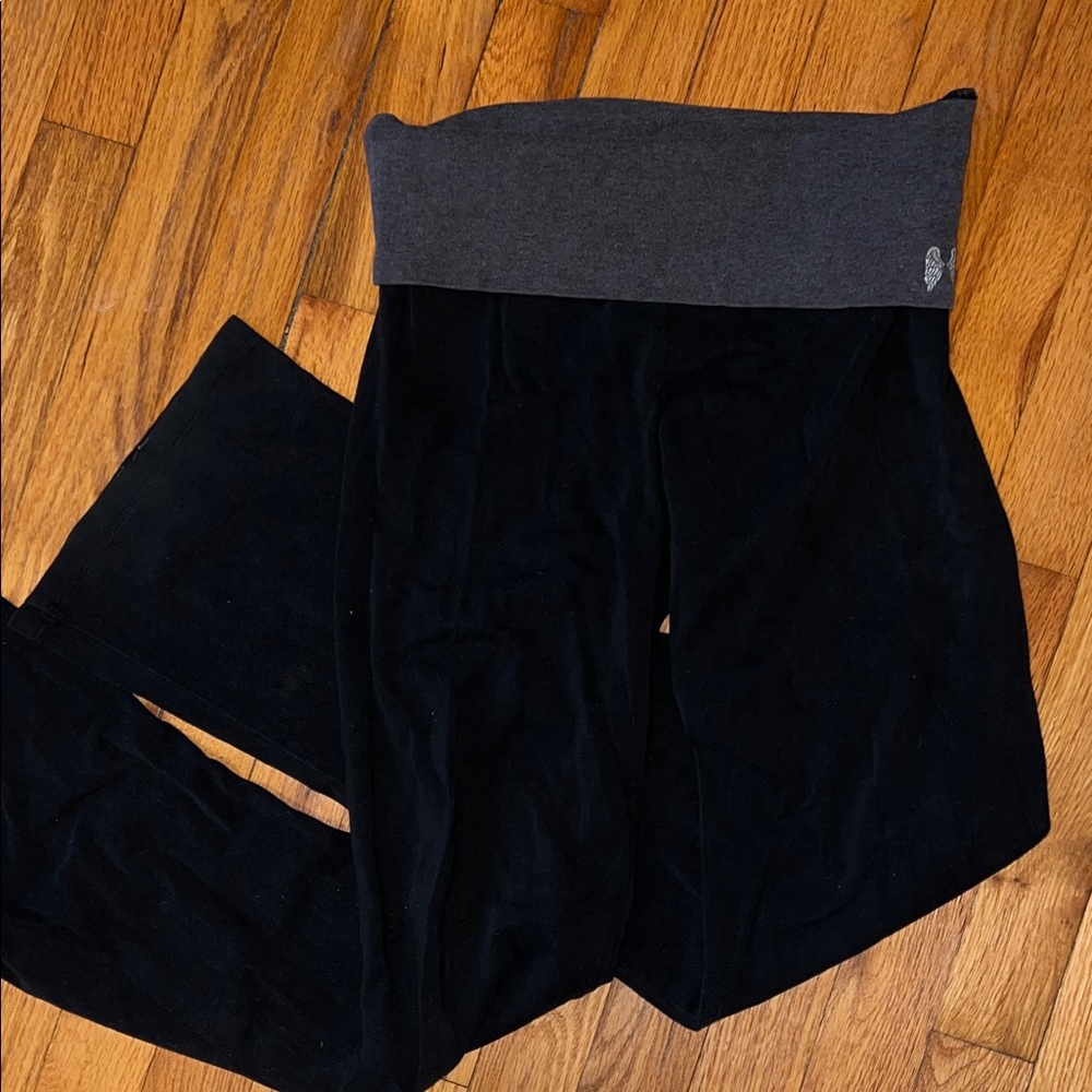 Victoria's Secret Black and Dark Gray Flare Leggings